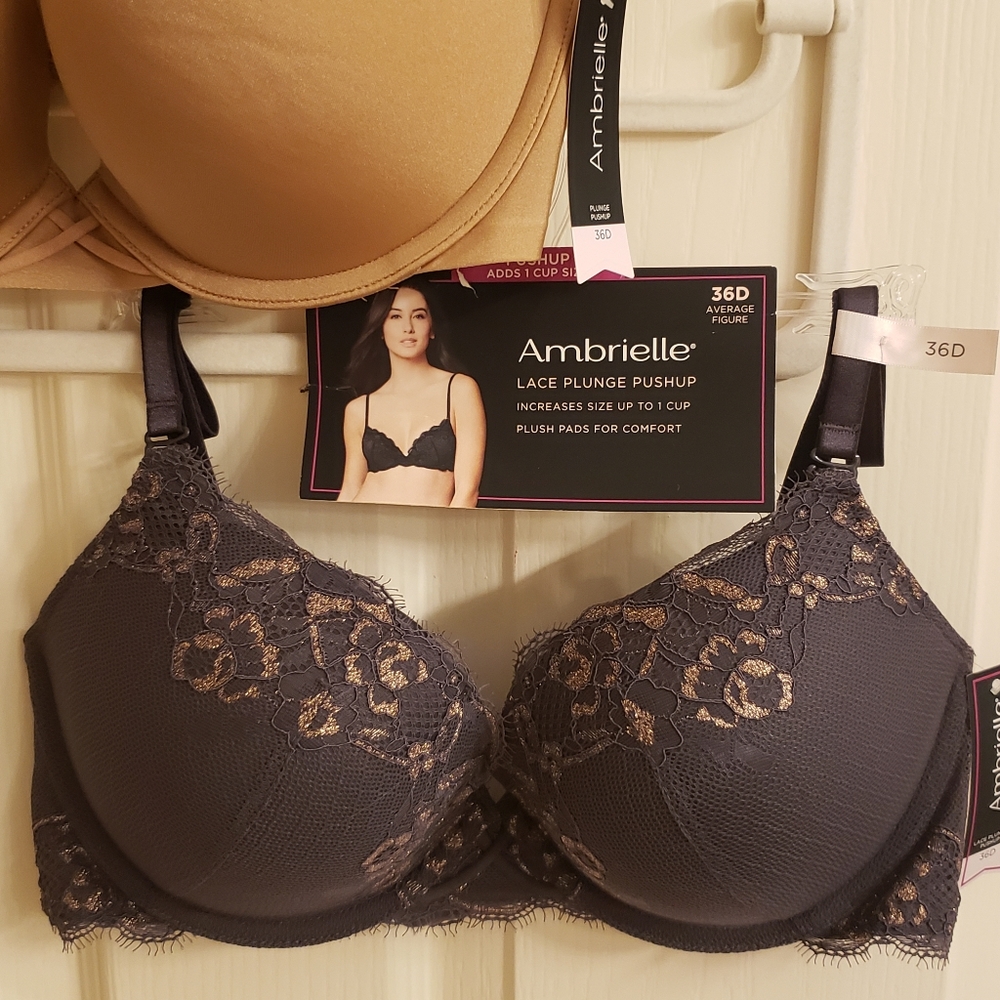 36 D, Ambrielle Push up bra, adds 1 cup size